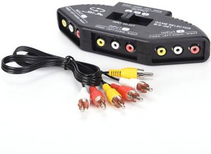Pluto Accessories  TV-out Cable 3 In 1 Out Video Audio 3 RCA AV Switch Switcher Signal Converter