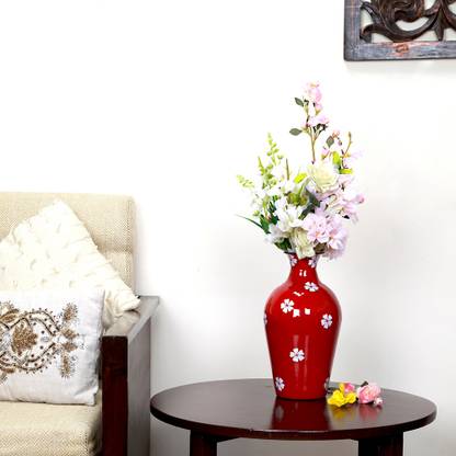 Flipkart Perfect Homes Red Glossy Finish - Unbreakable Iron Vase