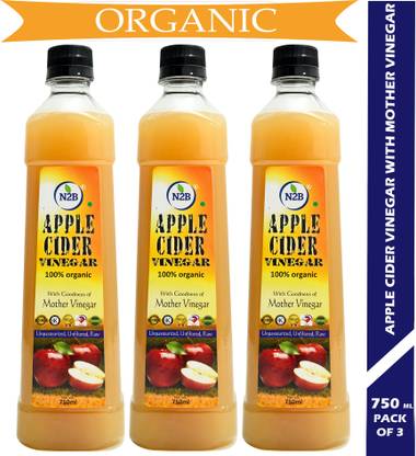 N2B Organic Apple Cider Vinegar 750ml Pack of 3 Vinegar