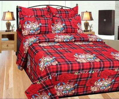 aggarwal fashion gallery 200 TC Polycotton Double Printed Flat Bedsheet