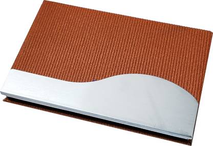 Flipkart SmartBuy 10 Slot Metal Leatherite Business Card/Visiting Card/Credit Card Holder Wallet with Magnetic Closure (Brown&Silver) 10 Card Holder
