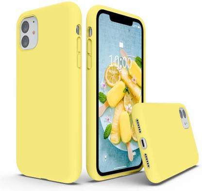 Midkart Back Cover for iPhone 11 (2019) 6.1 Yellow Liquid Silicone Case Soft Microfiber Lining 360 Protection