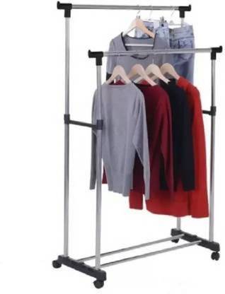 MANTAVYA Aluminium Floor Cloth Dryer Stand Aluminium Double-Pole
