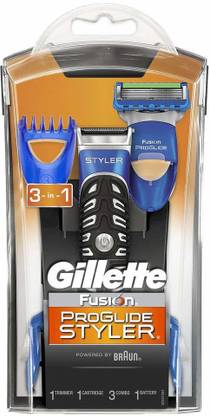 Gillette Fusion ProGlide Styler 3-in-1 Grooming Kit 240 min  Runtime 2 Length Settings