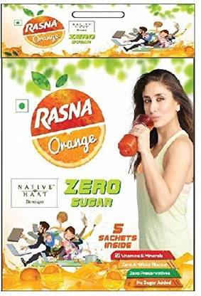 Rasna Native Haat - Zero Sugar - Orange,25g (Pack of 6)