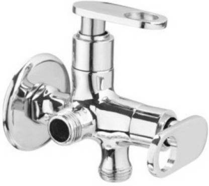 ADDOR OLNI TWO WAY Angle Valve Bathroom Faucets Taps and Faucet Angular Stop Cock Wash Basin for Geyser Tap, Chrome PLATED Twin Elbow Valve Faucet