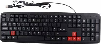 Finest Slim USB Wired Keyboard for Desktop Computers with Indian Rupee Font Key Wired USB Standard Desktop Keyboard Compatible with Desktop, Laptop, Mac