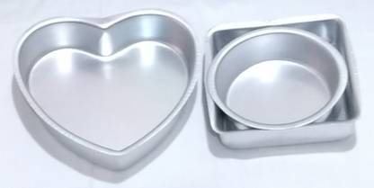 Bakers Pardise Heart 1Kg, Round 750g, Square Half kg - Cup Cake/Bread Mould Aluminium Cake Mould 3