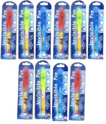 VK MART Invisible Ink Magic Pen with UV Light Multi-function Pen (Pack of 10pcs) Ball Pen