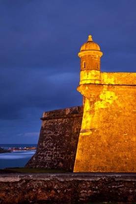 El Morro Fort lit up Old San Juan Puerto Rico Canvas Art - Brian Janns Canvas Art