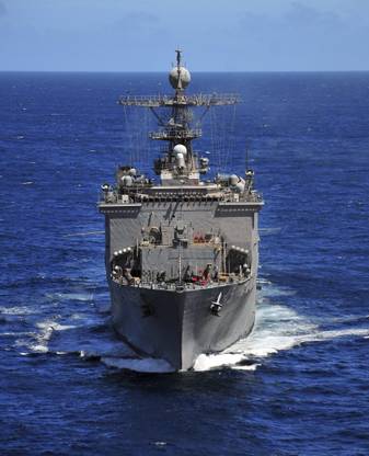 USS Comstock transits the Indian Ocean Canvas Art - Stocktrek Images (26 x 31) Canvas Art
