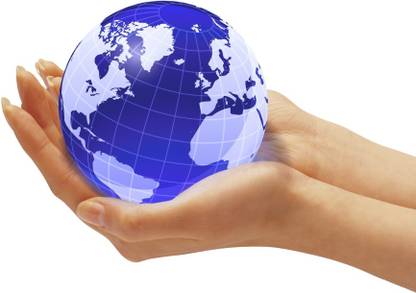 Womans hands holding an Earth globe Canvas Art - Leonello CalvettiStocktrek Images Canvas Art