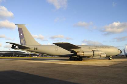 Chilean Air Force Boeing KC-135 Stratotanker Canvas Art - Riccardo NiccoliStocktrek Images (34 x 23) Canvas Art