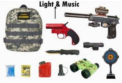 Krypton PUBG Level 3 Bag with Toys Pretend Play Army Toy Play Set