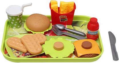 Lattice Sturdy Plastic Food Food Pretend Play Set, 13 Pcs