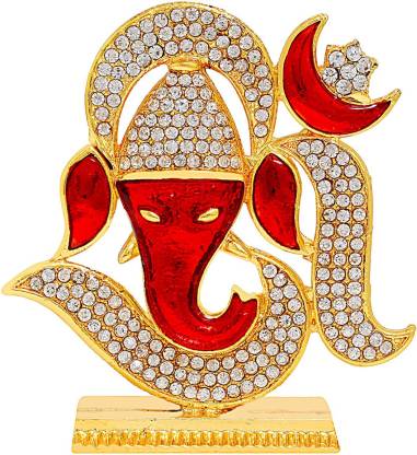 GCT Lord OM Ganesh Idol | OM Ganesha Idol | Ganpati Vinayaka (B-124) Metal Statue for Car Dashboard | Mandir Pooja Murti | Home Decor | Office Showpiece Decorative Showpiece  -  6.5 cm