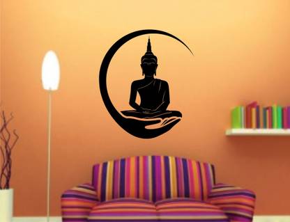 INDIA WALL STICKER 59 cm Lord Buddha,Gautam Buddha Wall Sticker Removable Sticker