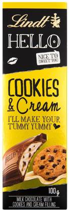 LINDT Hello Cookies n Creme 100g Bars Bars