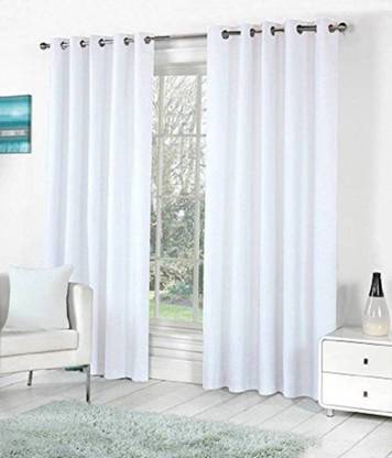 Styletex 270 cm (9 ft) Polyester Semi Transparent Long Door Curtain (Pack Of 2)