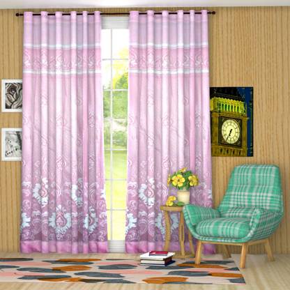Tirai 213 cm (7 ft) Net Semi Transparent Door Curtain (Pack Of 2)