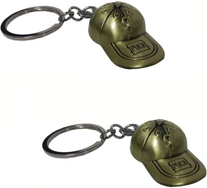 De-Ultimate Set Of 2 Pcs Pubg Players Unknown Battle Grounds Premium Metal Base Ball Cap Key Chain