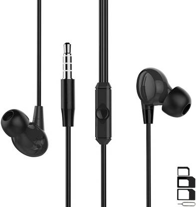 UrCart Headphone Accessory Combo for Panasonic Eluga I2, Panasonic Eluga Pulse X, Panasonic P77, Panasonic Eluga Z, Panasonic Eluga Ray, Panasonic Eluga Turbo, Panasonic P71, Panasonic Eluga Arc 2, Panasonic Eluga Switch, Panasonic Eluga L 4G, Panasonic T44 Lite, Panasonic Eluga Mark, Panasonic Eluga Icon, Panasonic P81, Panasonic Eluga Arc, Panasonic Eluga L2 Earphones Original Like Headsets In-Ear Headphones Wired Stereo Bass Head Earbuds Hands-free With Mic, 3.5mm Jack