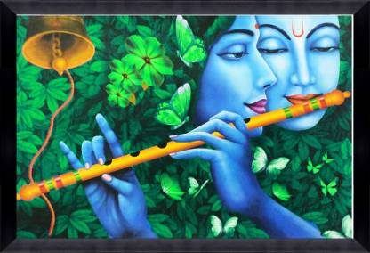CATALOGWALA Lord Radha Krishna Elegant Painting Photo Frame Digital Reprint 8 inch x 12 inch Painting