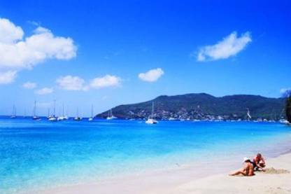 Couple Enjoying Princess Margaret Beach in Bequia Grenadines Canvas Ar Canvas Art