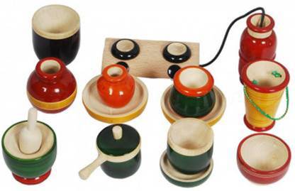 Tovick Wooden eco friendly Cooking Set Roleplay Toy (Multicolor)