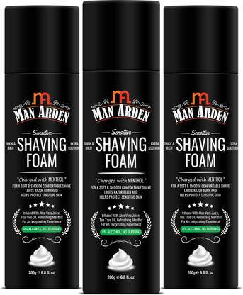 Man Arden Shaving Foam For Sensitive Skin - Charged with Menthol, Aloevera and Tea Tree
