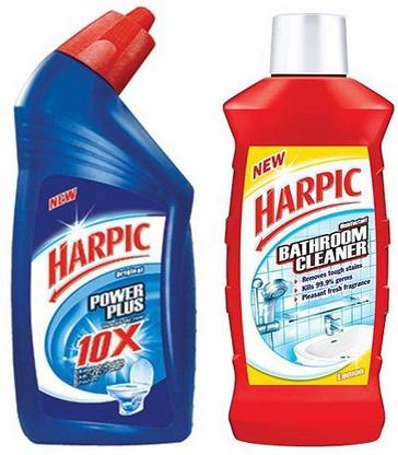 Harpic Lemon Bathroom Cleaner & 200ml Power Plus Liquid Toilet Cleaner Regular Liquid Toilet Cleaner