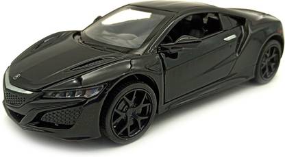 Mini Auto Black 1:32 Scale Diecast Metal Acura NSX Model Pull Back Car Toy with Openable Doors, Light and Sound