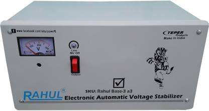 rahul Base-3 a3 KVA/12 Amp 140-280 Volt 3 Step Mainline Use Up to 3 KVA Load Automatic Voltage Stabilizer