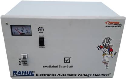 rahul Base-6 a6 KVA/24 Amp 140-280 Volt 3 Step Mainline Use Up to 6 KVA Load Automatic Voltage Stabilizer