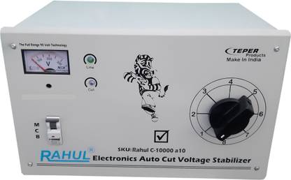 rahul C-10000 a10 KVA/40 Amp 90-260 Volt Mainline Use Up to 10 KVA Load Raf & Taf Autocut Voltage Stabilizer