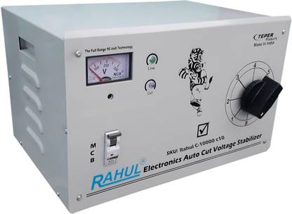 rahul C-10000 c10 KVA/40 Amp 90-260 Volt Mainline Use Up to 10 KVA Load Raf & Taf Copper Autocut Voltage Stabilizer