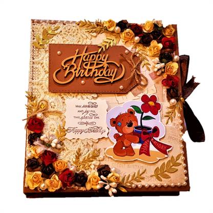 lavy's creations Handmade Scrapbook - TEDDY THEME - HAPPY BIRTHDAY SCRAPBOOK Album