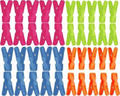 Somapa 40 Pcs Mix Color Plastic Cloth Hanging Clips Plastic Cloth Clips