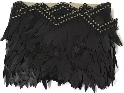Dasync 5LB00217 Black Long Tassel Latkan Laces and Border Materials,Beads,Hanging Lace Reel
