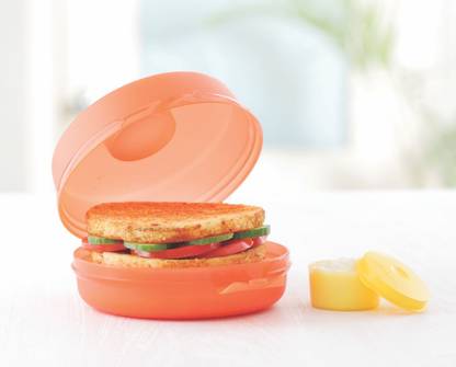 TUPPERWARE Box Sandwich Keeper with dip container 2 Containers Lunch Box