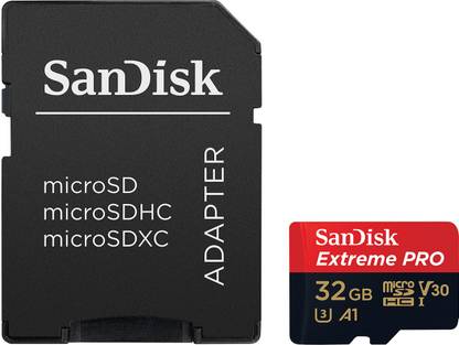SanDisk SDSQXCG-032G-GN6MA Extreme Pro 32 MicroSDHC UHS Class 3 100 Mbps  Memory Card Compatible with Camera, Mobile, Computer