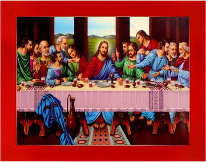 Indianara Jesus Christ Last Supper 2407 Digital Reprint 10.2 inch x 13 inch Painting