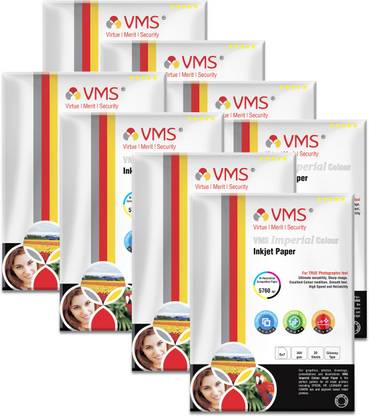 VMS Imperial Colour RC (Resin Coated) 5R (5 x 7) Photo Paper 127x178mm High Glossy 260gsm Water Proof Instant Dry For All Inkjet Printers – (160 Sheets)  Unruled 5R (5x7) 260 gsm Inkjet Paper