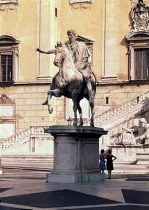 Marcus Aurelius Equestrian Statue Roman Art Piazza del Campidoglio Rome Canvas A Canvas Art