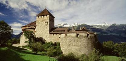 The Castle in Vaduz Lichtenstein Canvas Art - Panoramic Images (24 x 1 Canvas Art