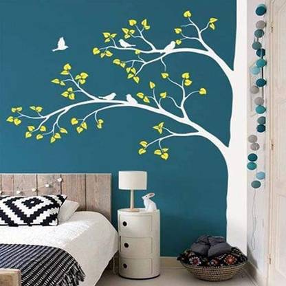 UD Unique Decor Wall"Birds on The Tree" Stencil for Wall Decor/DIY Painting-Stencil (Multi-Coloured, 92 X 72-inch) Wall Decor_23 Birds on tree Stencil