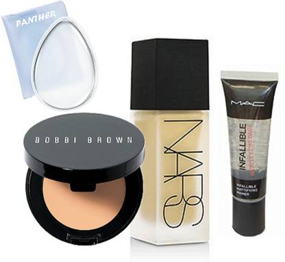 PANTHER Silicon Puff, Nars Foundation,Bobbi Brown Concealer,Mac Infalliable primer