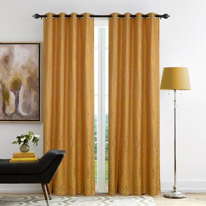 Deco Window 229 cm (8 ft) Polyester Semi Transparent Door Curtain (Pack Of 2)