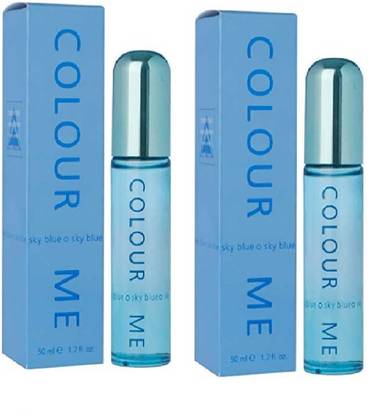 COLOUR ME Sky Blue O Sky Blue Eau De Toilette Perfume (50ml X 2) (Made in England) Perfume Body Spray  -  For Men & Women