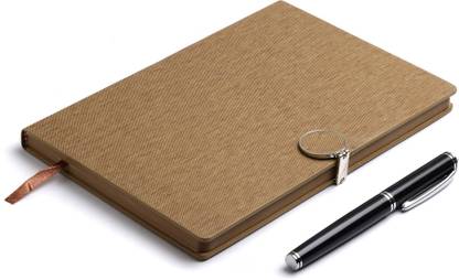 COI LIGHT BROWN NOTEBOOK DIARY - Executive A5 Multipurpose Faux Leather Planner, Office Notepad, Personal diary for girls and boys with Pen. A5 Planner/Organizer Ruled 180 Pages